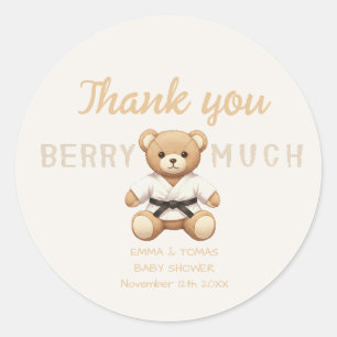 Judo Black Belt Bear Baby Shower Collection Classic Round Sticker