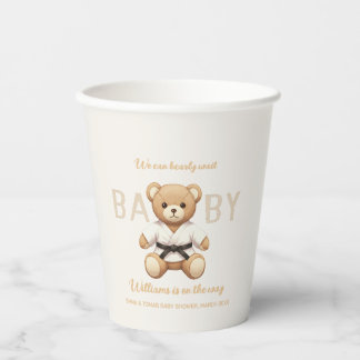 Judo Black Belt Bear Baby Shower Collection Paper Cups