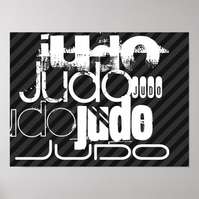 Judo; Black & Dark Gray Stripes Poster (Front)