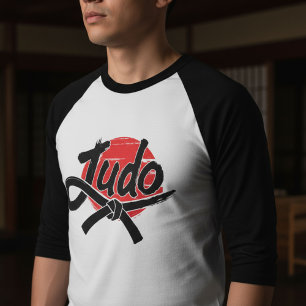 Judo Brush Script and Black Belt – Rising Sun T-Shirt
