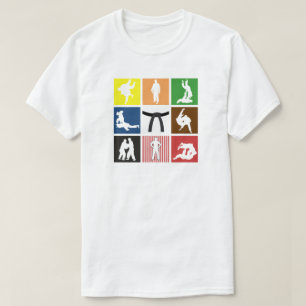 Judo Colour Belt Pop Art Judokas Silhouette T-Shirt