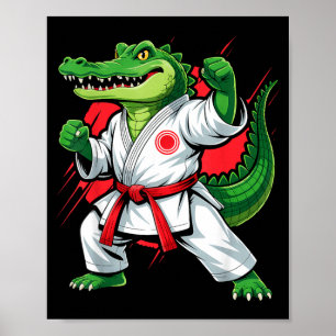 Judo Crocodile Nature Kickboxing Taekwondo Martial Poster