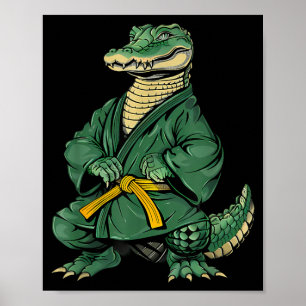 Judo Crocodile Nature Kickboxing Taekwondo Martial Poster