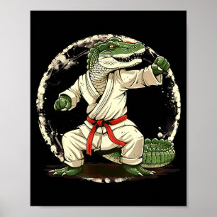 Judo Crocodile Nature Kickboxing Taekwondo Martial Poster