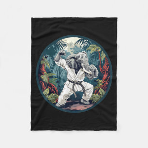 Judo Elephant Nature Kickboxing Taekwondo Martial Fleece Blanket