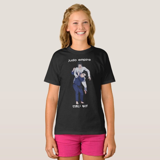 Judo Empire Girls Seoi Nage White Print T-Shirt (Front Full)