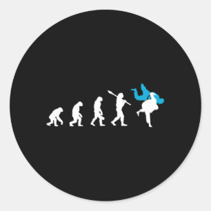 Judo Evolution Cool Judoka Retro Gift Classic Round Sticker