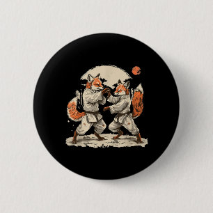 Judo Fox Nature Kickboxing Taekwondo Martial Arts 6 Cm Round Badge