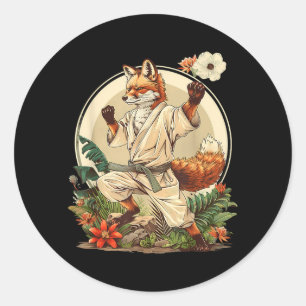 Judo Fox Nature Kickboxing Taekwondo Martial Arts Classic Round Sticker