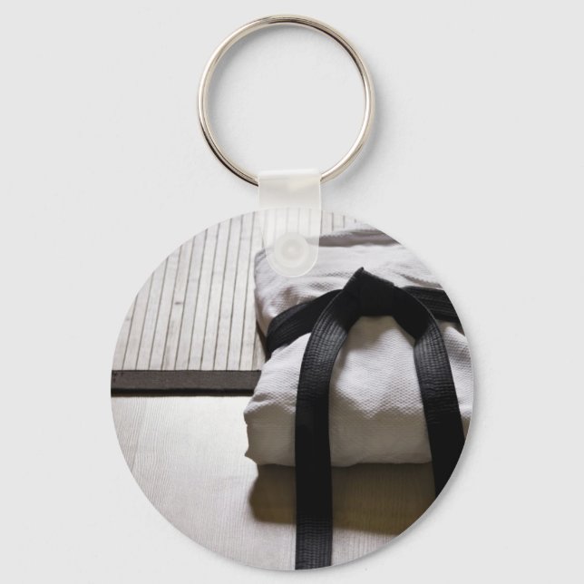 Judo Gi on Tatami mat Key Ring (Front)