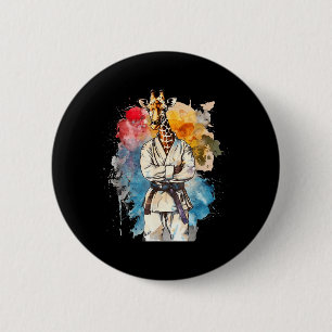 Judo Giraffe Nature Kickboxing Taekwondo Martial 6 Cm Round Badge