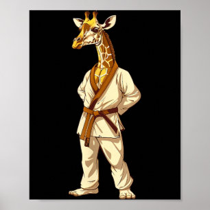 Judo Giraffe Nature Kickboxing Taekwondo Martial Poster