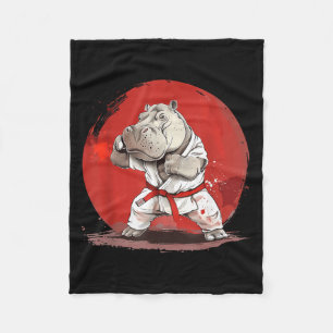 Judo Hippo Nature Kickboxing Taekwondo Martial Fleece Blanket