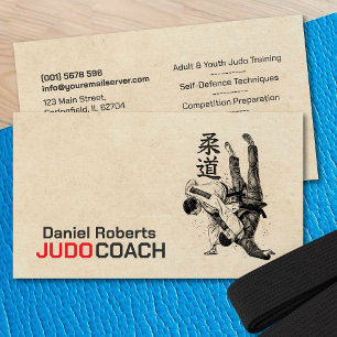 Judo instructor - Kanji and Judoka  Business Card