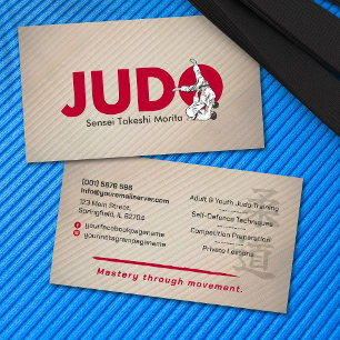 Judo instructor - Kanji and Judoka Business Card