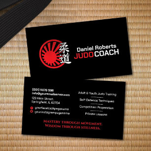 Judo instructor - Kanji and Rising Sun Business Card
