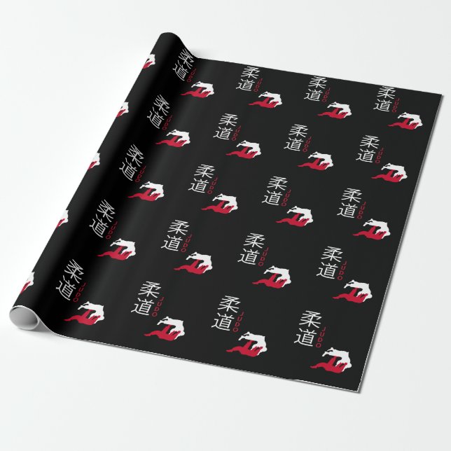 Judo Japanese Martial Arts Wrapping Paper (Unrolled)