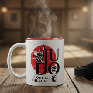 Judo -Kanji, Rising Sun Two-Tone Coffee Mug