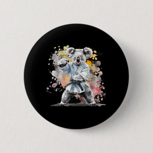 Judo Koala Nature Kickboxing Taekwondo Martial 6 Cm Round Badge