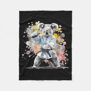 Judo Koala Nature Kickboxing Taekwondo Martial Fleece Blanket