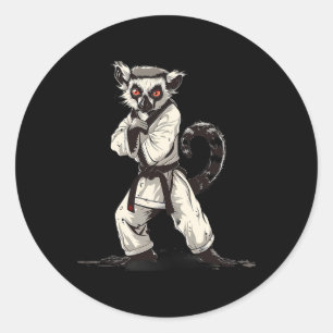 Judo Lemur Nature Kickboxing Taekwondo Martial Art Classic Round Sticker