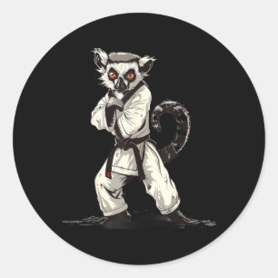 Judo Lemur Nature Kickboxing Taekwondo Martial Classic Round Sticker