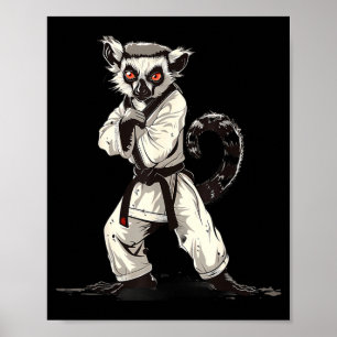Judo Lemur Nature Kickboxing Taekwondo Martial Poster