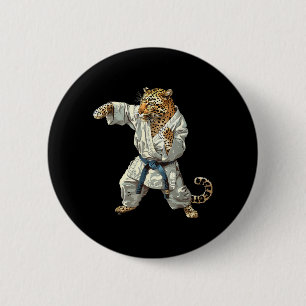 Judo Leopard Nature Kickboxing Taekwondo Martial 6 Cm Round Badge