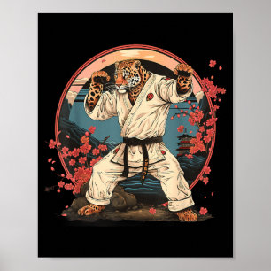 Judo Leopard Nature Kickboxing Taekwondo Martial Poster