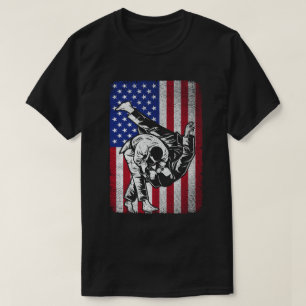 Judo Martial Arts Usa American Flag Judoist Men Wo T-Shirt