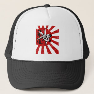 Judo Martial Arts with vintage japanese Rising Sun Trucker Hat