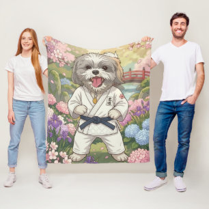 Judo Master Shih Tzu Fleece Blanket