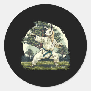 Judo MMA Alpaca Lover Taekwondo Alpaca Forest Classic Round Sticker