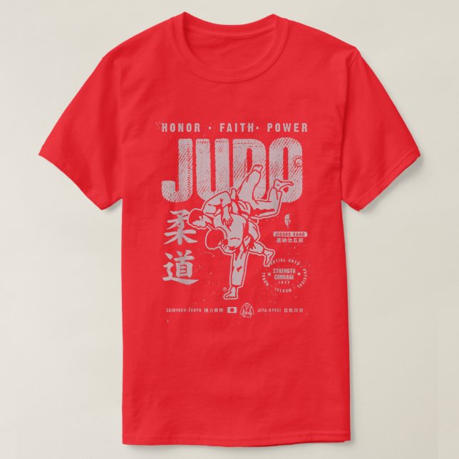 Judo MMA Martial Arts Strength Courage Honor Faith T-Shirt (Design Front)