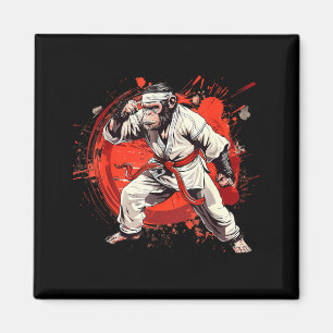Judo Monkey Jiu-Jitsu Kung Fu Taekwondo MMA Monkey Magnet