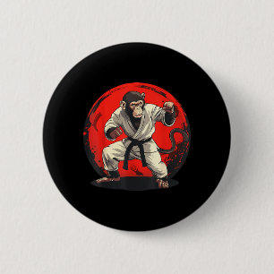 Judo Monkey Jiu-Jitsu Taekwondo Kung Fu Judo 6 Cm Round Badge