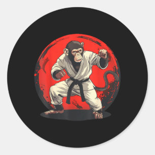 Judo Monkey Jiu-Jitsu Taekwondo Kung Fu Judo Classic Round Sticker