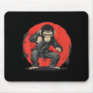 Judo Monkey Taekwondo MMA Jiu-Jitsu Kung Fu Monkey Mouse Pad