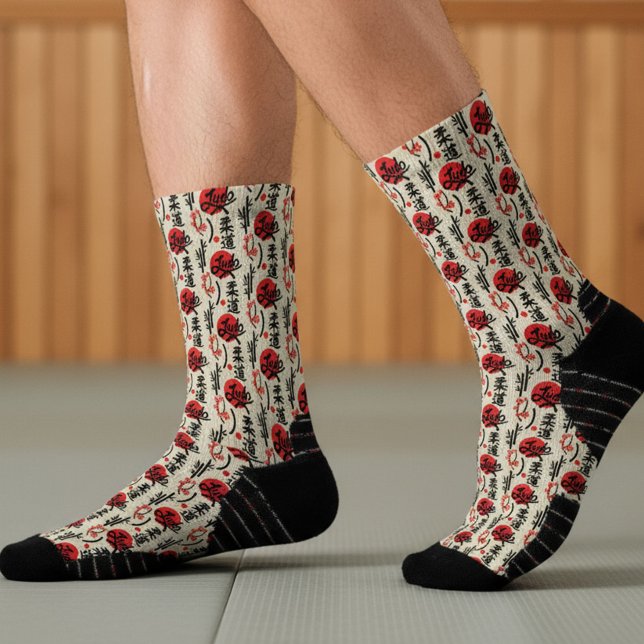 Judo Pattern - Black Belt, Kanji and Sun Socks (Creator Uploaded)