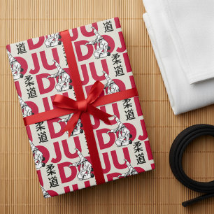 Judo Pattern - Kanji, Judoka Wrapping Paper