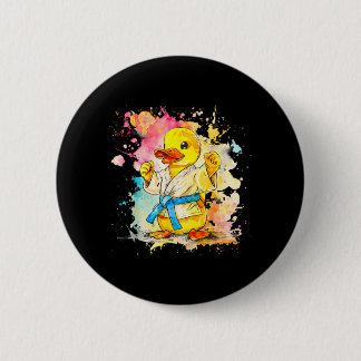 Judo Rubber Duck Nature Kickboxing Taekwondo 6 Cm Round Badge