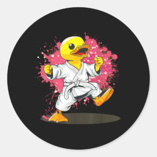 Judo Rubber Duck Nature Kickboxing Taekwondo Classic Round Sticker
