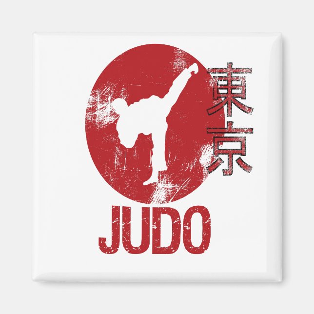 Judo Sport Japanese Aesthetic Tokyo Flag Gift Magnet (Front)
