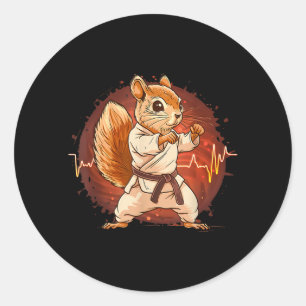 Judo Squirrel Heartbeat Kickboxing Taekwondo Classic Round Sticker