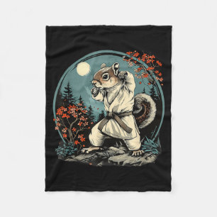 Judo Squirrel Kickboxing Moon Martial Arts Judo Fleece Blanket