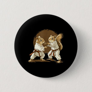 Judo Squirrel Kickboxing Taekwondo Kung Fu Martial 6 Cm Round Badge