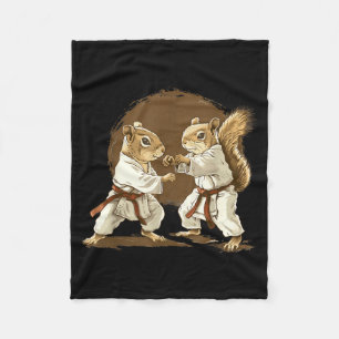 Judo Squirrel Kickboxing Taekwondo Kung Fu Martial Fleece Blanket