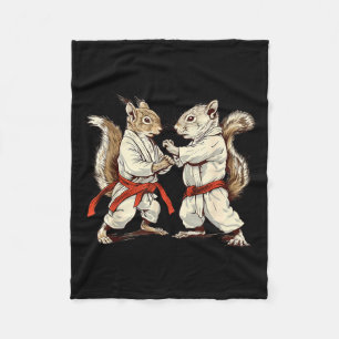 Judo Squirrel Kung Fu Martial Arts Kickboxing Fleece Blanket
