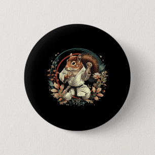 Judo Squirrel Nature Martial Arts Kickboxing 6 Cm Round Badge