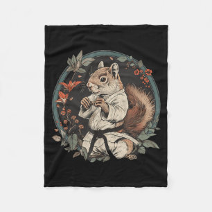 Judo Squirrel Nature Martial Arts Kickboxing Fleece Blanket